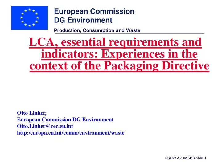 lca essential requirements and indicators