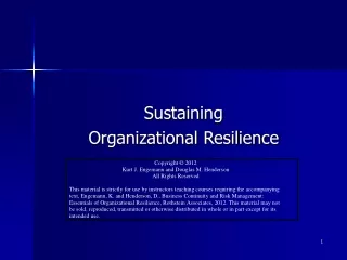 Sustaining  Organizational Resilience
