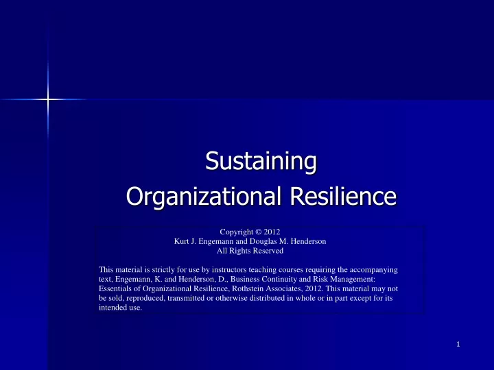sustaining organizational resilience