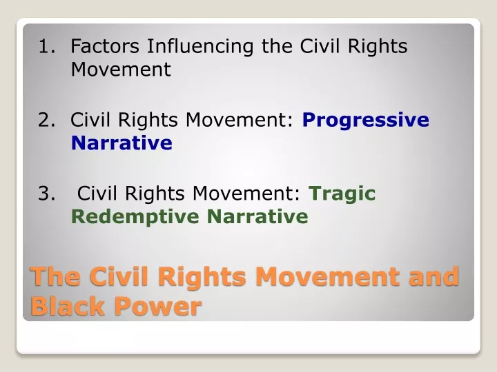 the civil rights movement and black power