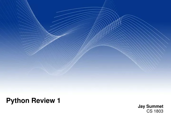 python review 1