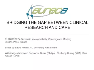 BRIDGING THE GAP BETWEEN CLINICAL RESEARCH AND CARE Philips Research Europe