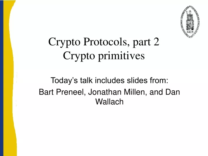 crypto protocols part 2 crypto primitives