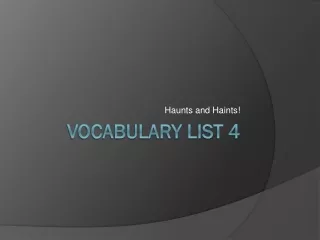 Vocabulary List 4