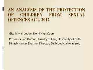 An analysis of the Protection of Children from Sexual Offences Act, 2012