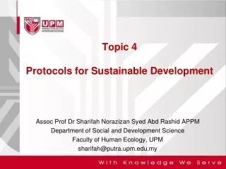 Topic 4 Protocols for Sustainable Development