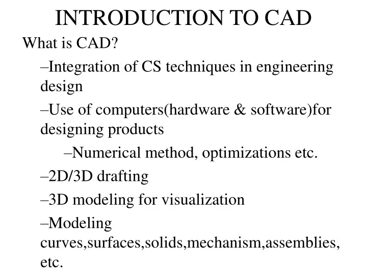 introduction to cad