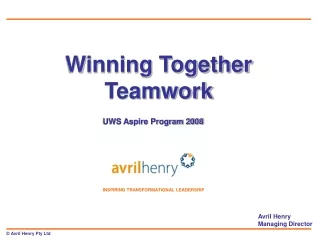 Winning Together Teamwork