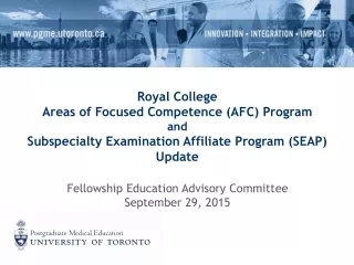 Fellowship Education Advisory Committee September 29, 2015
