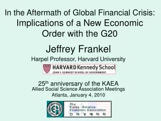 Jeffrey Frankel Harpel Professor, Harvard University