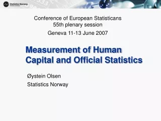 Measurement of Human Capital and Official Statistics