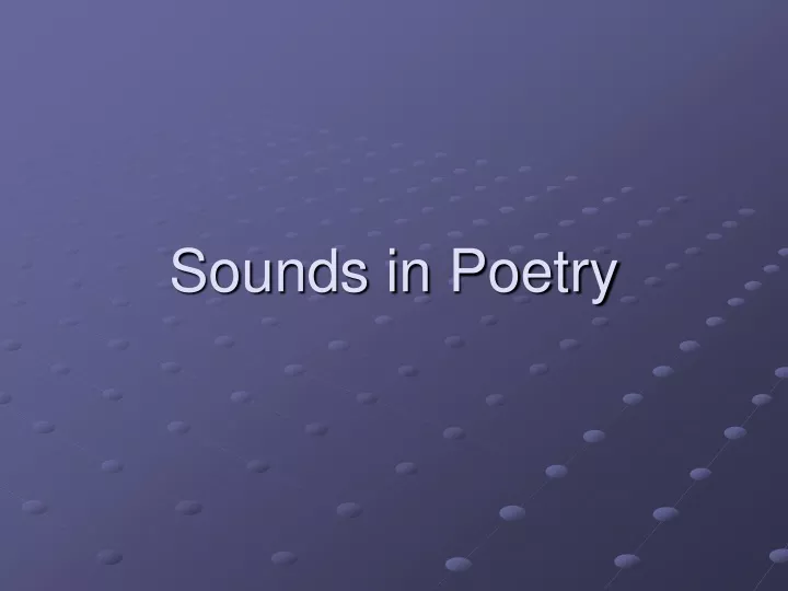 sounds in poetry