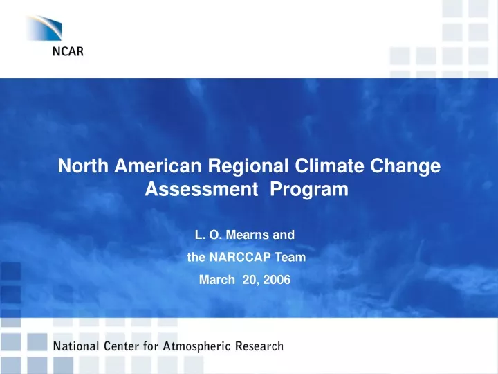 north american regional climate change assessment
