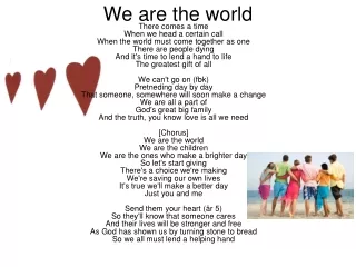 We are the world