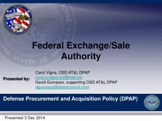 Federal Exchange/Sale Authority