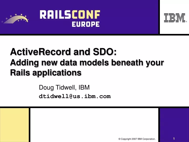 activerecord and sdo adding new data models beneath your rails applications
