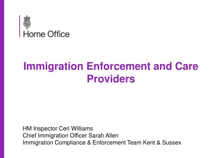 immigration enforcement and care providers