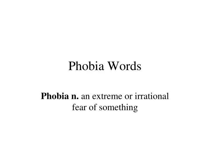 phobia words