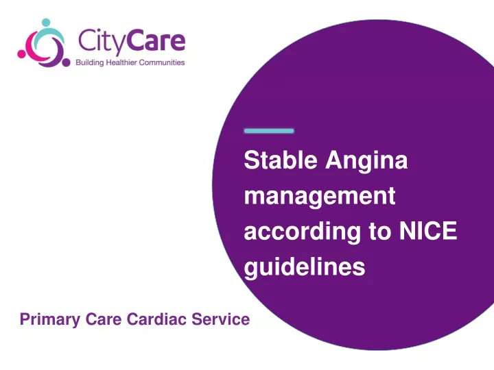 stable angina management according to nice guidelines
