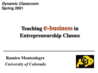 Teaching  e -business  in Entrepreneurship Classes