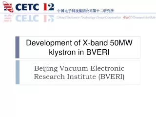 Development of X-band 50MW klystron in BVERI