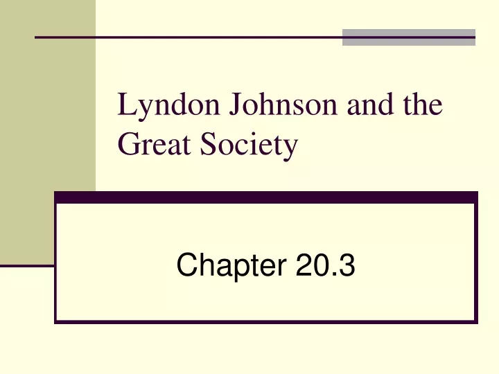 lyndon johnson and the great society