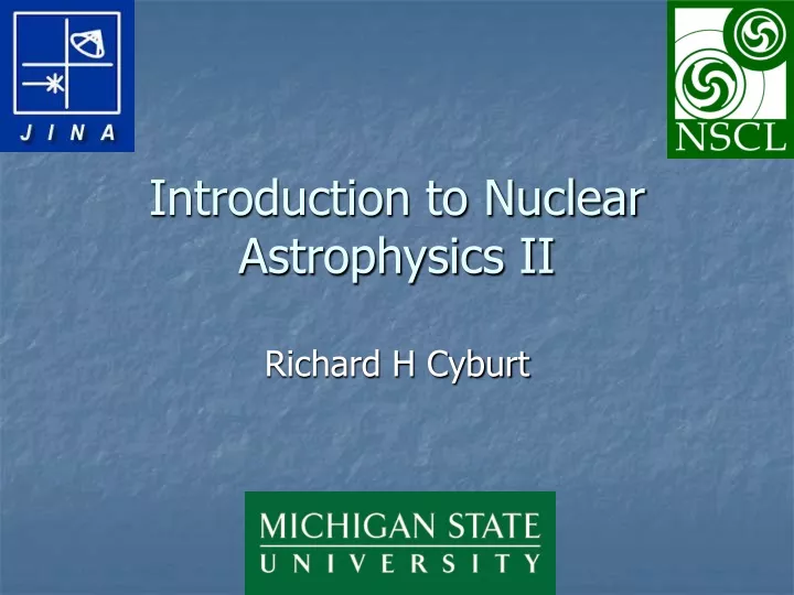 introduction to nuclear astrophysics ii