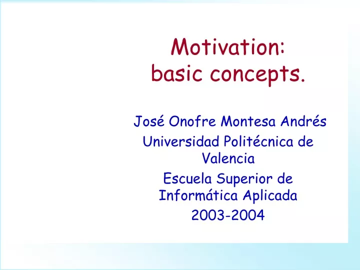 motivation basic concepts