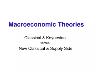Macroeconomic Theories