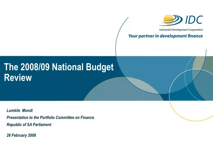 the 2008 09 national budget review