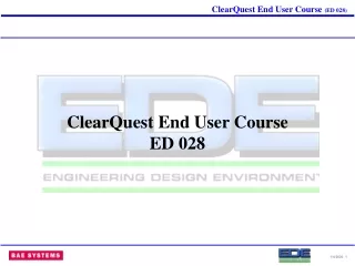 ClearQuest End User Course ED 028