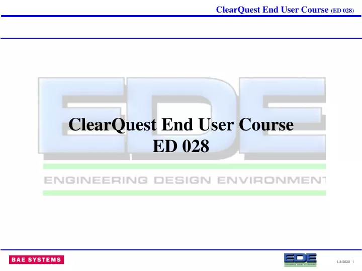 clearquest end user course ed 028