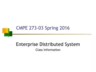 CMPE 273-03 Spring 2016