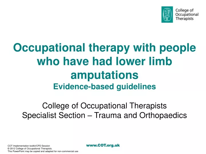occupational therapy with people who have