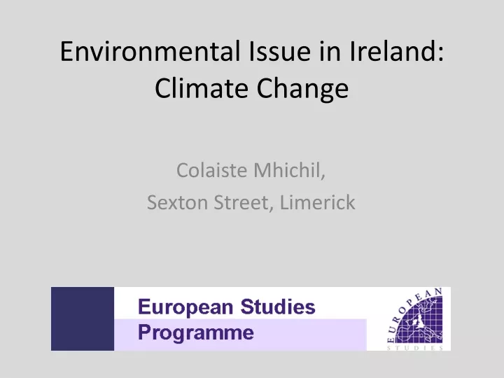 environmental issue in ireland climate change