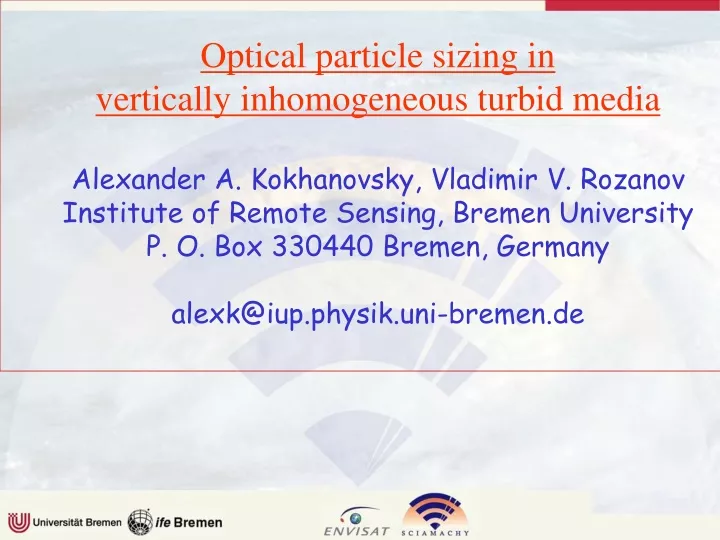 optical particle sizing in vertically