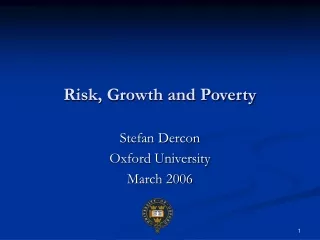 Risk, Growth and Poverty