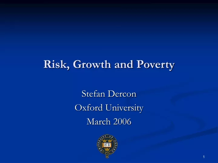risk growth and poverty