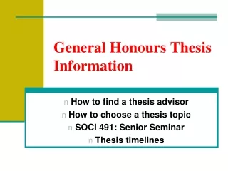 General  Honours  Thesis Information