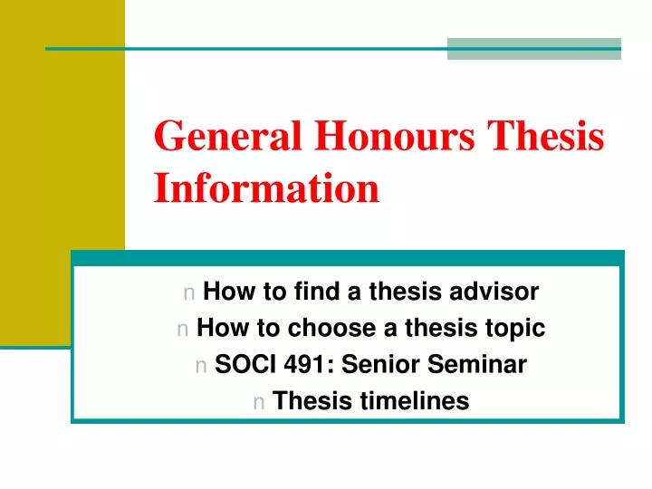 general honours thesis information