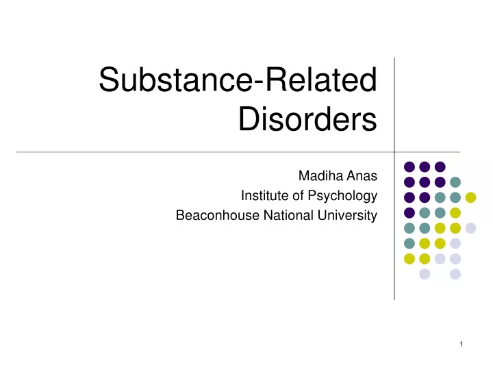 substance related disorders