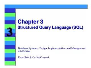 Chapter 3 Structured Query Language (SQL)