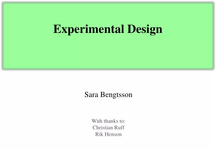 experimental design