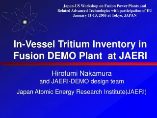 In-Vessel Tritium Inventory in Fusion DEMO Plant  at JAERI