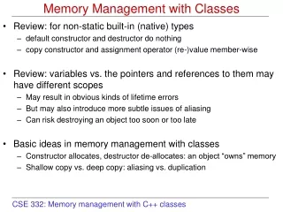 Memory Management with Classes