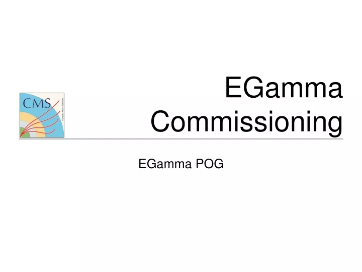 egamma commissioning