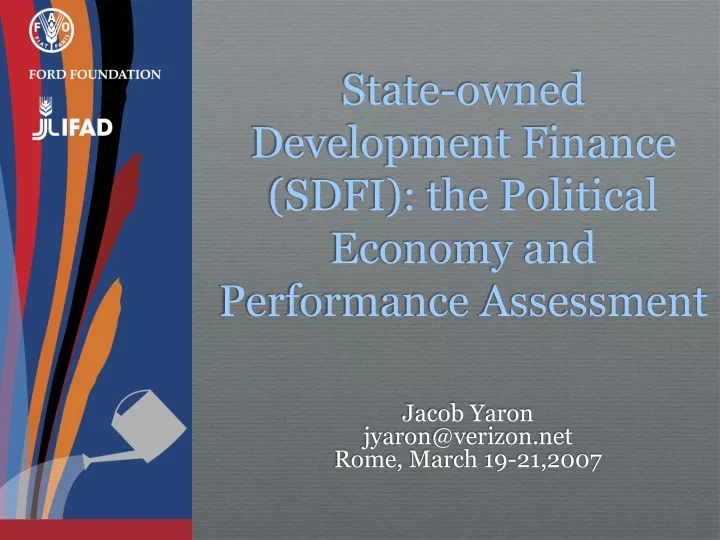 state owned development finance sdfi the political economy and performance assessment