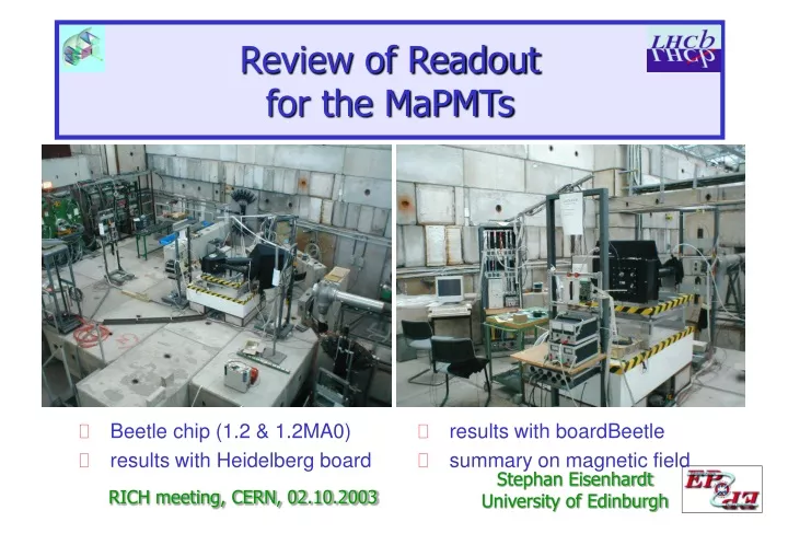 review of readout for the mapmts