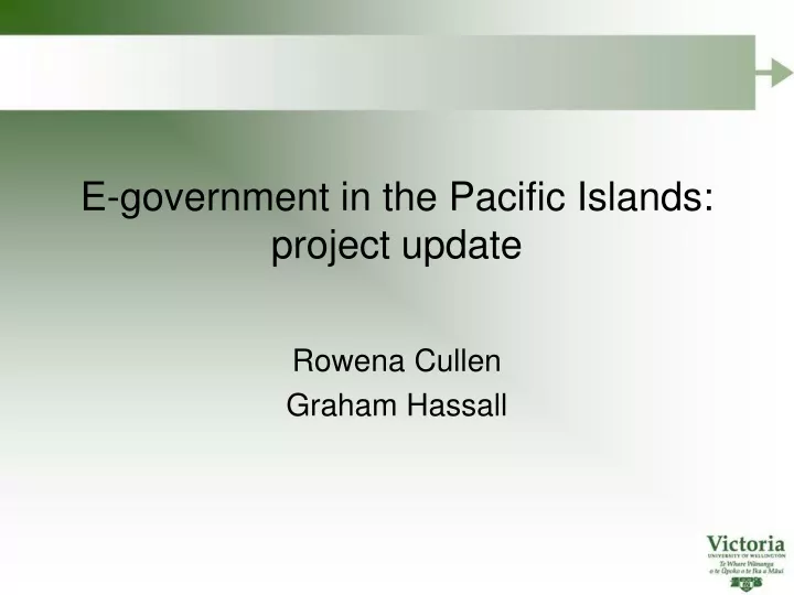 e government in the pacific islands project update