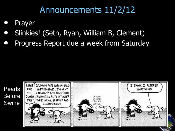 announcements 11 2 12